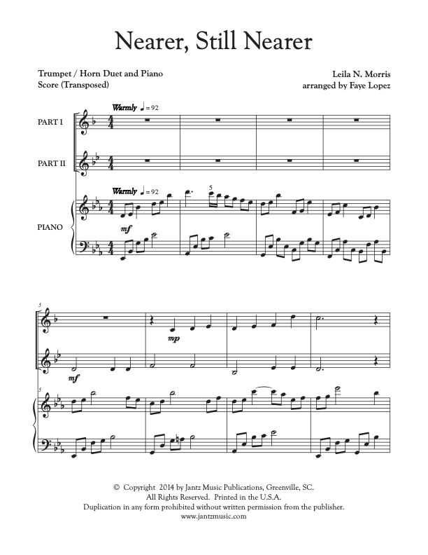 Nearer, Still Nearer - Trumpet/Horn Duet