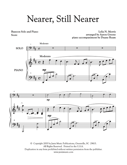 Nearer, Still Nearer - Bassoon Solo