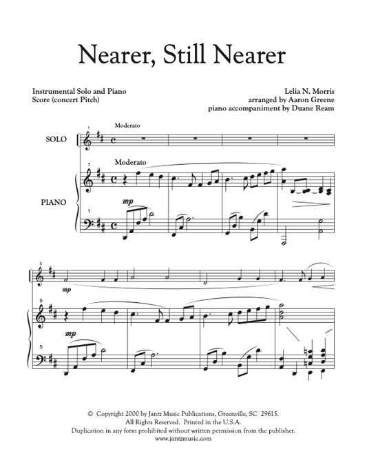 Nearer, Still Nearer - Combined Set of All Solo Instrument Options