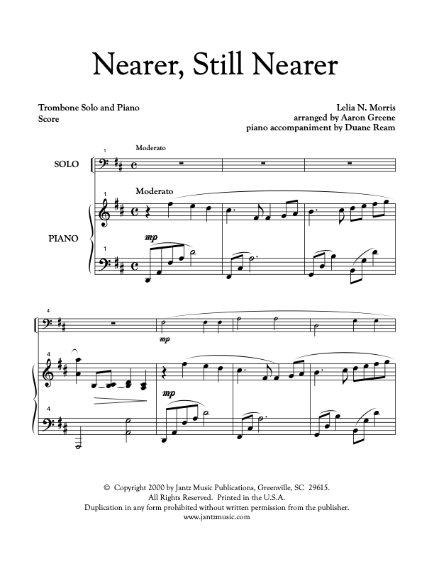 Nearer, Still Nearer - Trombone Solo