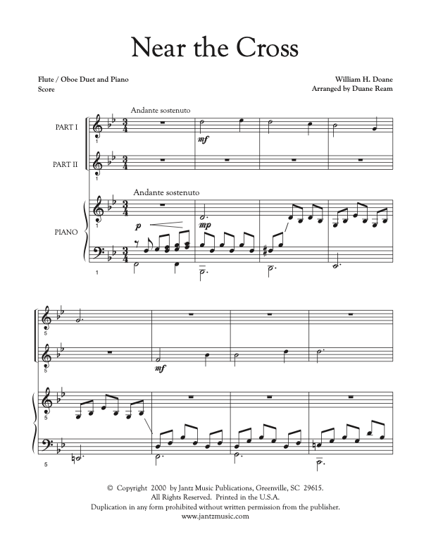 Near the Cross - Flute/Oboe Duet