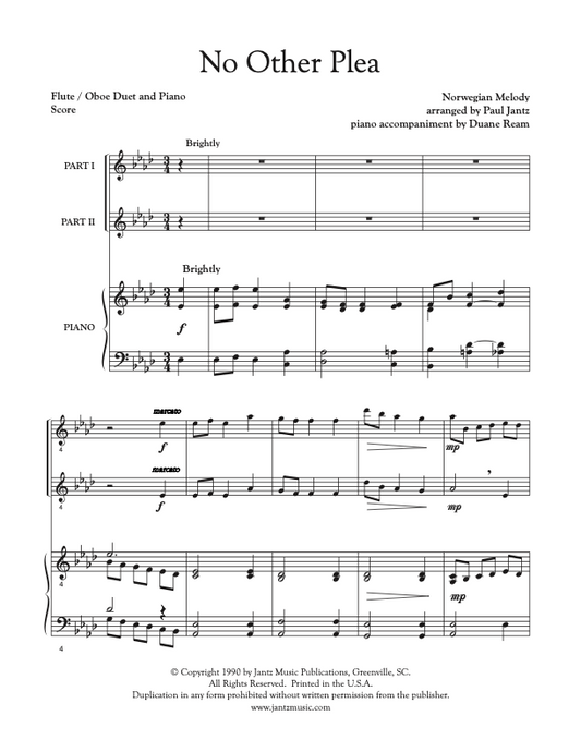 No Other Plea - Flute/Oboe Duet