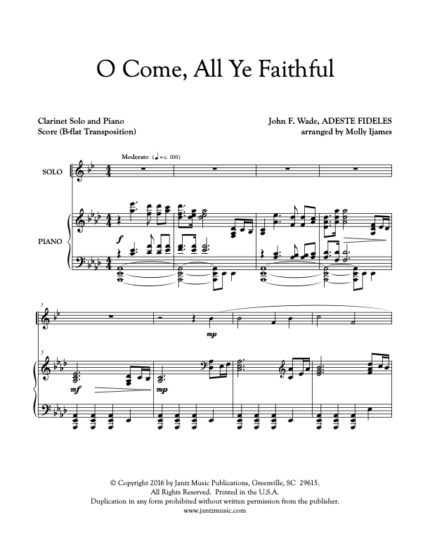 O Come, All Ye Faithful - Clarinet Solo