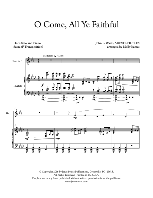 O Come, All Ye Faithful - Horn Solo