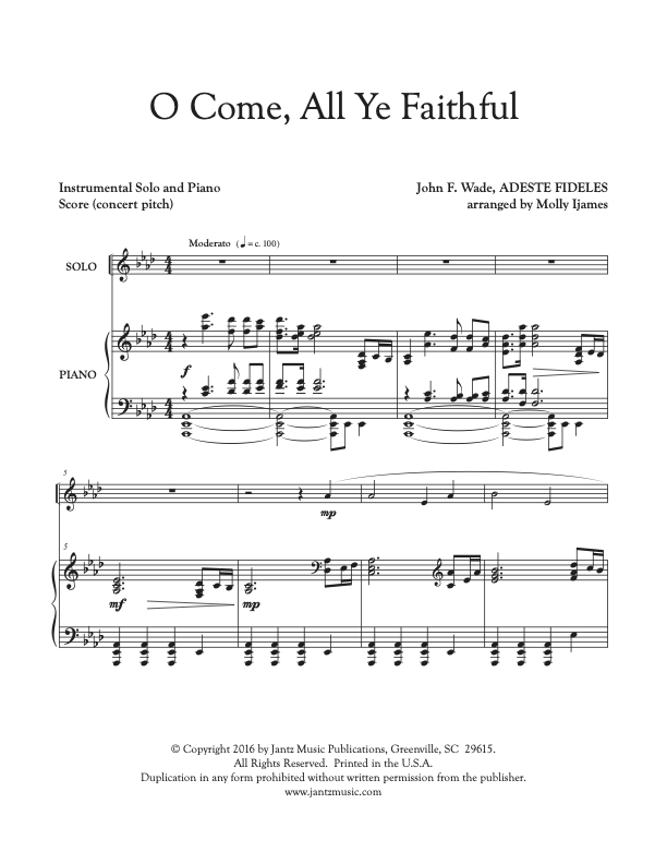 O Come, All Ye Faithful - Combined Set of All Solo Instrument Options