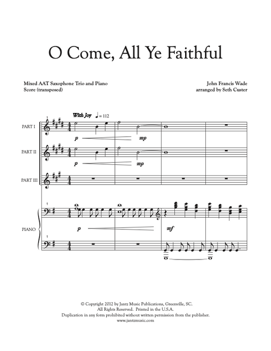 O Come, All Ye Faithful - AAT Saxophone Trio