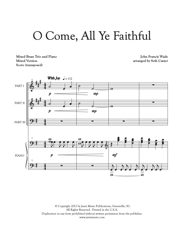 O Come, All Ye Faithful - Mixed Brass Trio