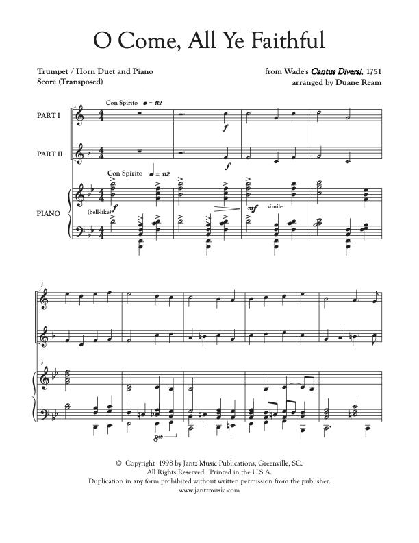 O Come, All Ye Faithful - Trumpet/Horn Duet