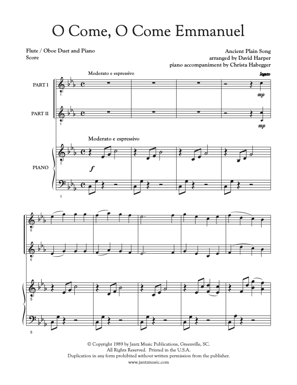 O Come, O Come Emmanuel - Flute/Oboe Duet