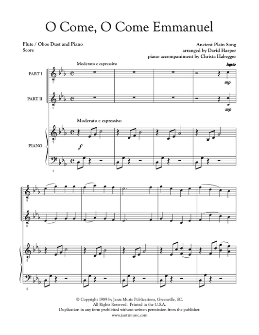 O Come, O Come Emmanuel - Flute/Oboe Duet