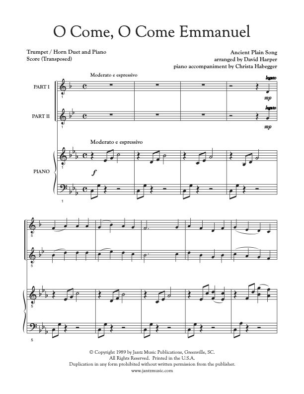 O Come, O Come Emmanuel - Trumpet/Horn Duet