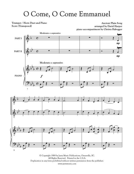 O Come, O Come Emmanuel - Trumpet/Horn Duet