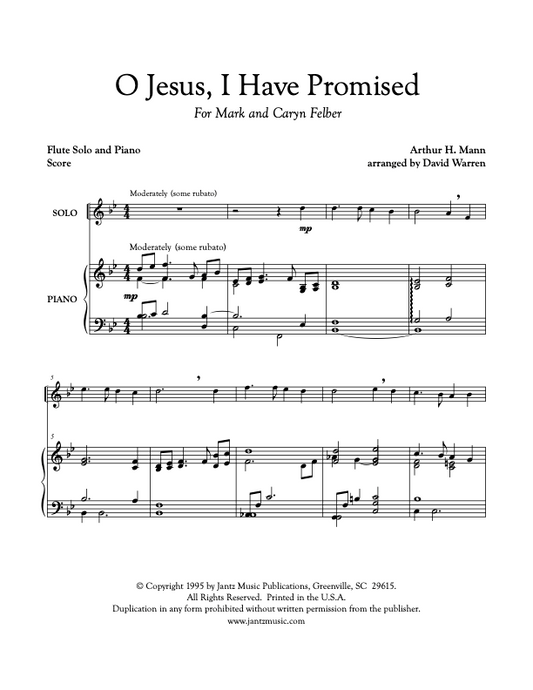 O Jesus, I Have Promised - Flute Solo
