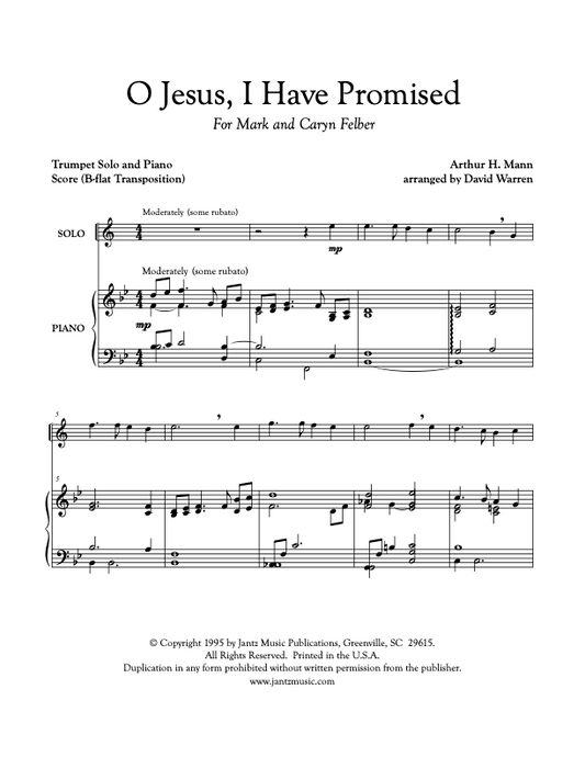 O Jesus, I Have Promised - Trumpet Solo