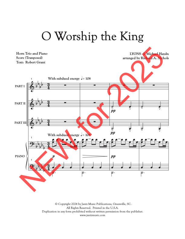 O Worship the King - Horn Trio