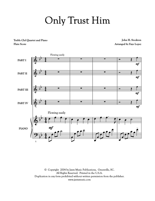 Only Trust Him - Flute Quartet