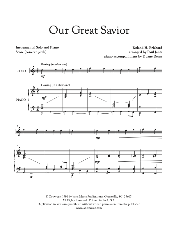 Our Great Savior - Combined Set of All Solo Instrument Options