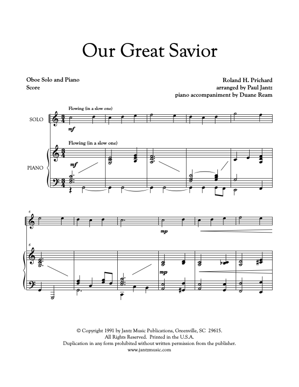 Our Great Savior - Oboe Solo