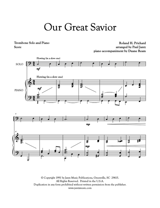 Our Great Savior - Trombone Solo