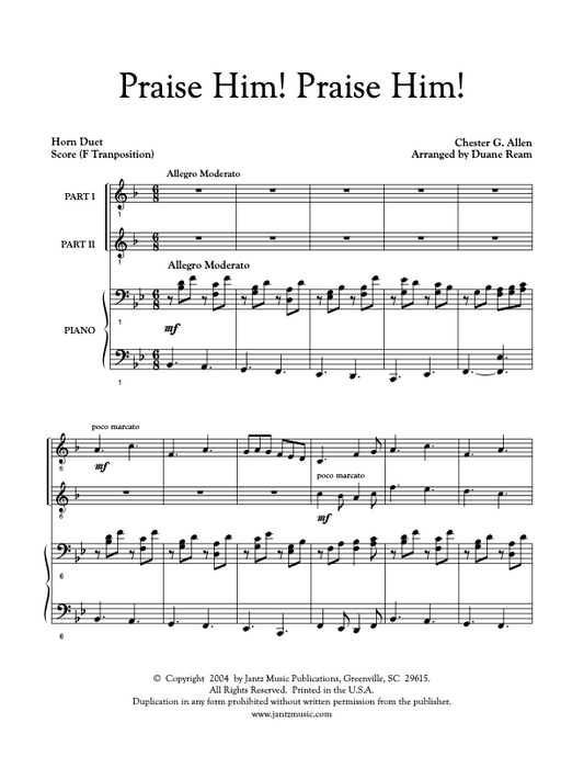 Praise Him! Praise Him! - Horn Duet