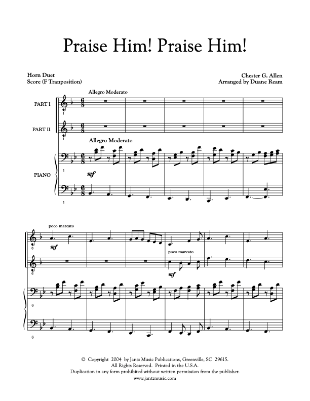 Praise Him! Praise Him! - Horn Duet