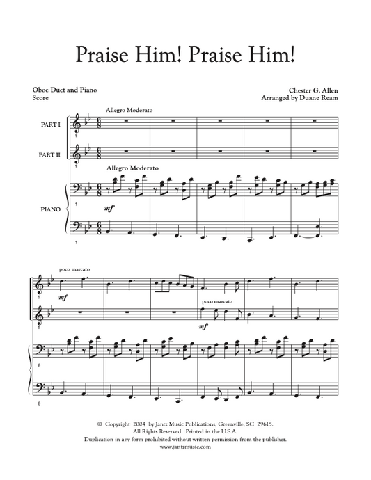 Praise Him! Praise Him! - Oboe Duet