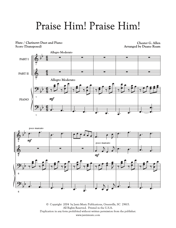 Praise Him! Praise Him! - Flute/Clarinet Duet
