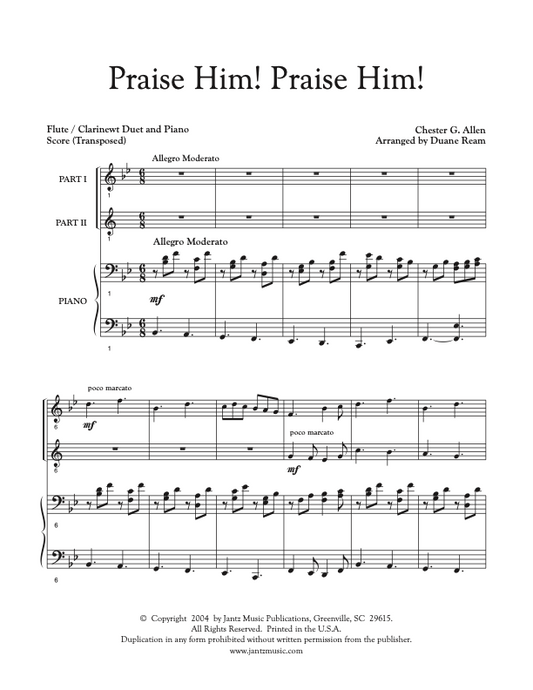Praise Him! Praise Him! - Flute/Clarinet Duet