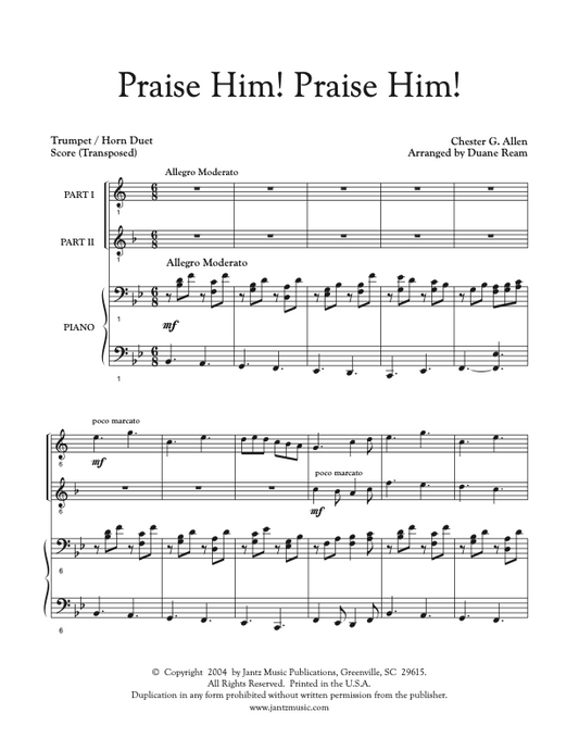 Praise Him! Praise Him! - Trumpet/Horn Duet
