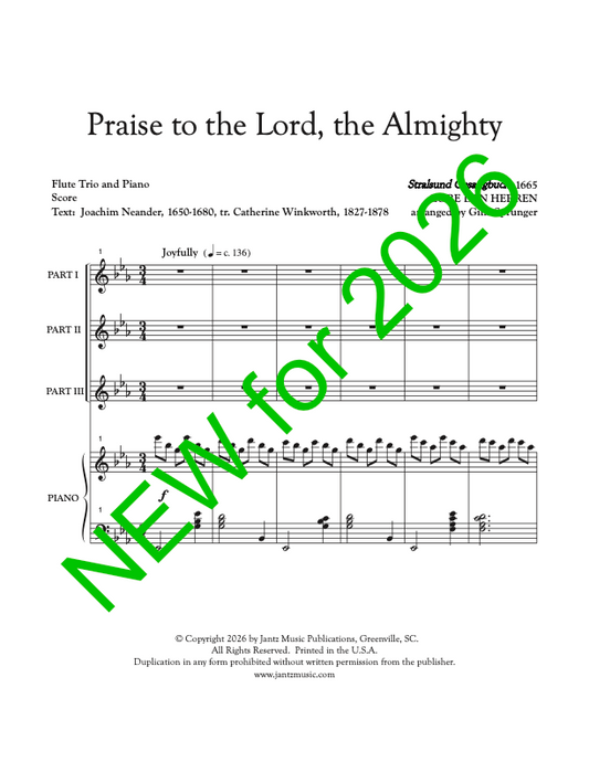 Praise to the Lord, the Almighty - Flute Trio