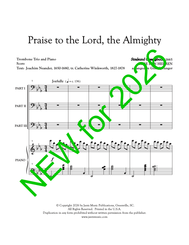 Praise to the Lord, the Almighty - Trombone Trio