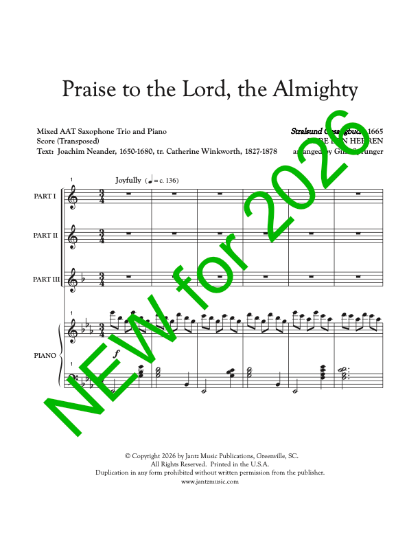 Praise to the Lord, the Almighty - AAT Saxophone Trio