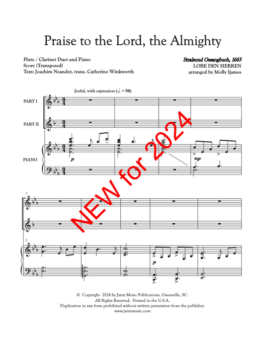 Praise to the Lord, the Almighty - Flute/Clarinet Duet