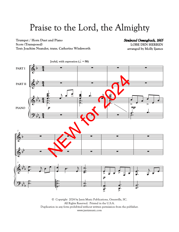 Praise to the Lord, the Almighty - Trumpet/Horn Duet
