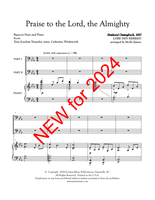 Praise to the Lord, the Almighty - Bassoon Duet