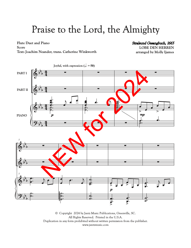 Praise to the Lord, the Almighty - Flute Duet