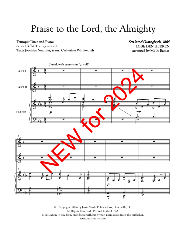 Praise to the Lord, the Almighty - Trumpet Duet