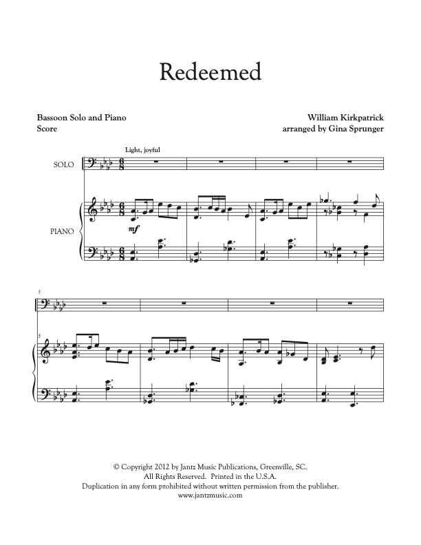 Redeemed - Bassoon Solo