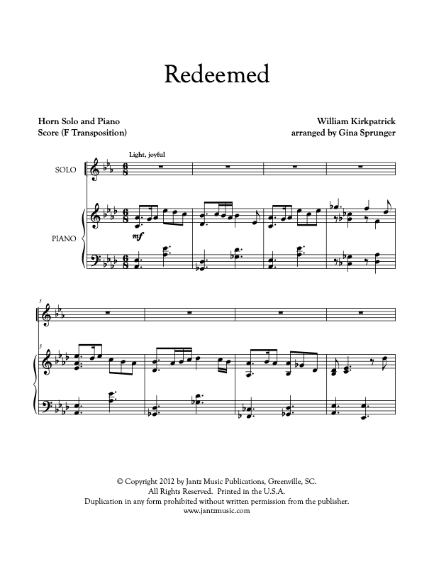 Redeemed - Horn Solo
