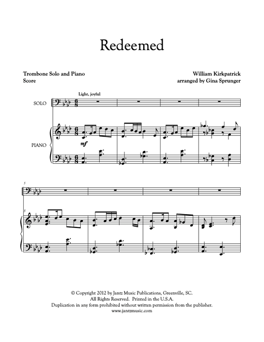 Redeemed - Trombone Solo