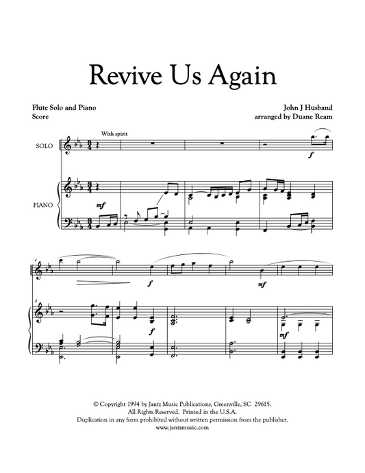 Revive Us Again - Flute Solo