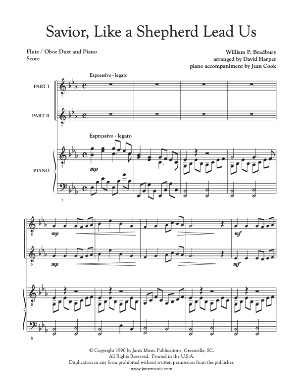 Savior, Like a Shepherd Lead Us - Flute/Oboe Duet