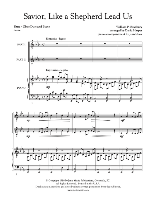 Savior, Like a Shepherd Lead Us - Flute/Oboe Duet
