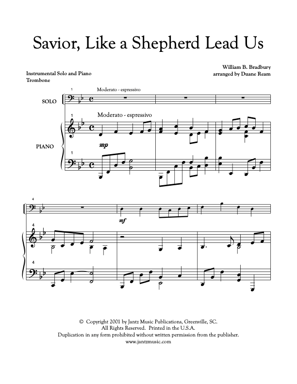 Savior, Like a Shepherd Lead Us - Trombone Solo