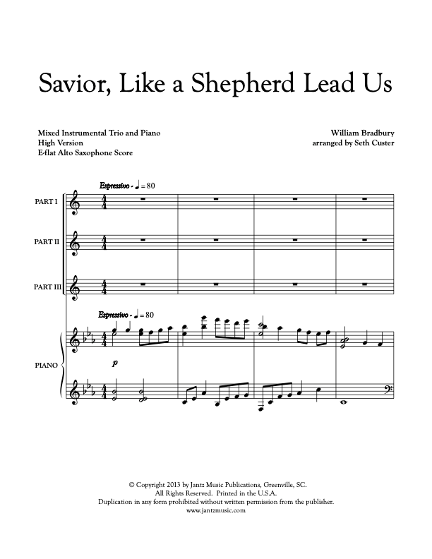 Savior, Like a Shepherd Lead Us- Alto Saxophone Trio