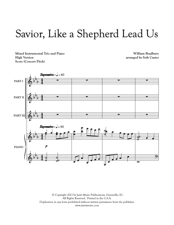 Savior, Like a Shepherd Lead Us- Combined Set of Flute/Clarinet/Alto Saxophone Trios
