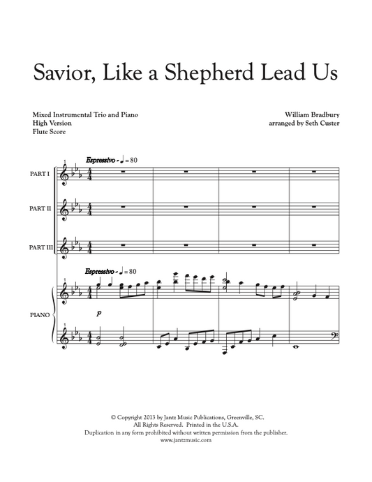 Savior, Like a Shepherd Lead Us- Flute Trio