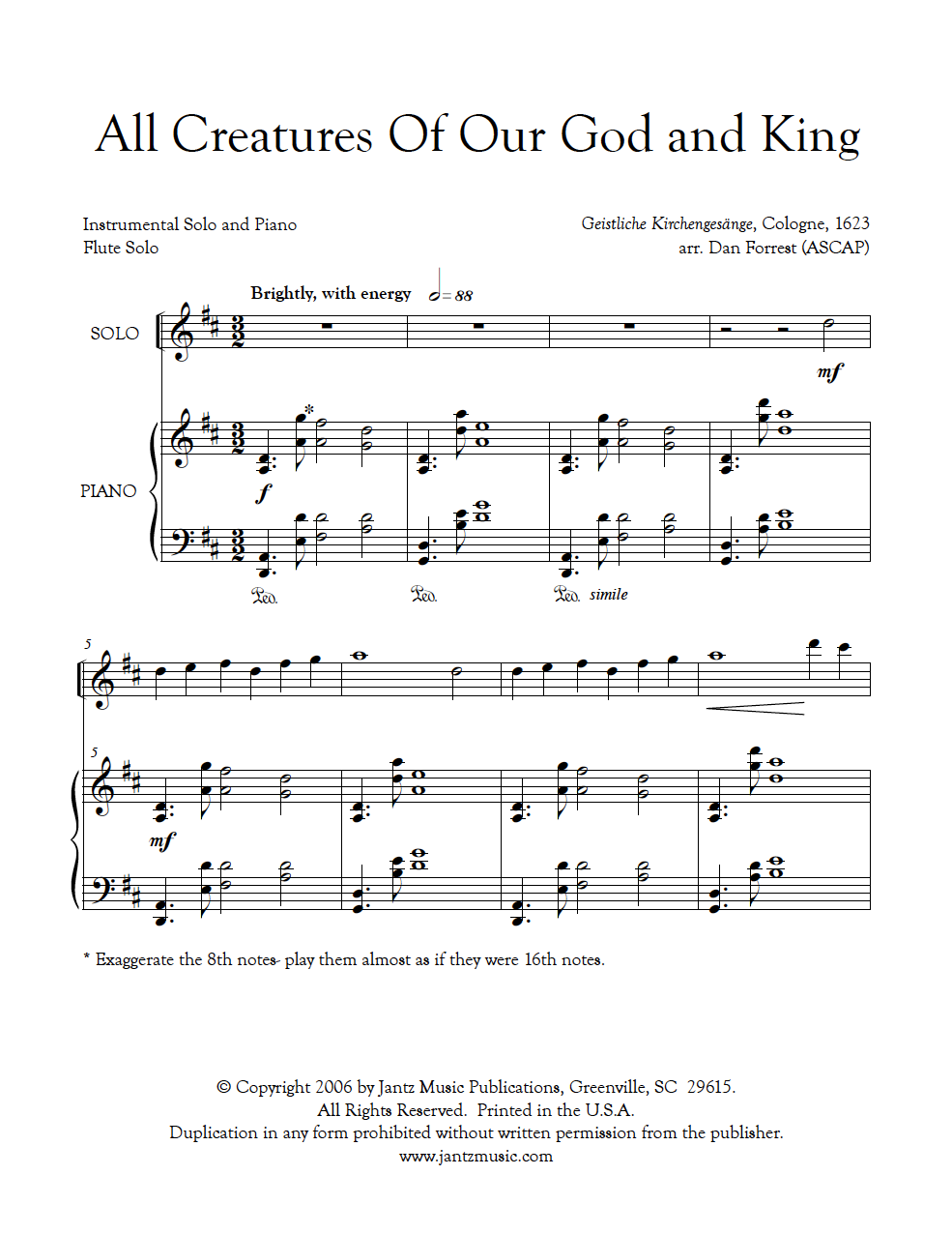 All Creatures of Our God and King - Flute Solo