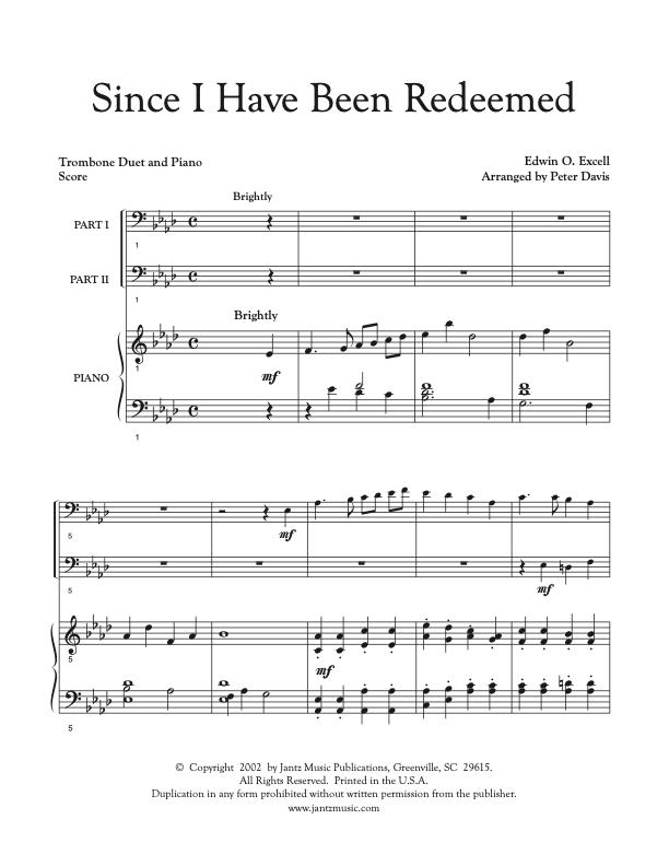 Since I Have Been Redeemed - Trombone Duet