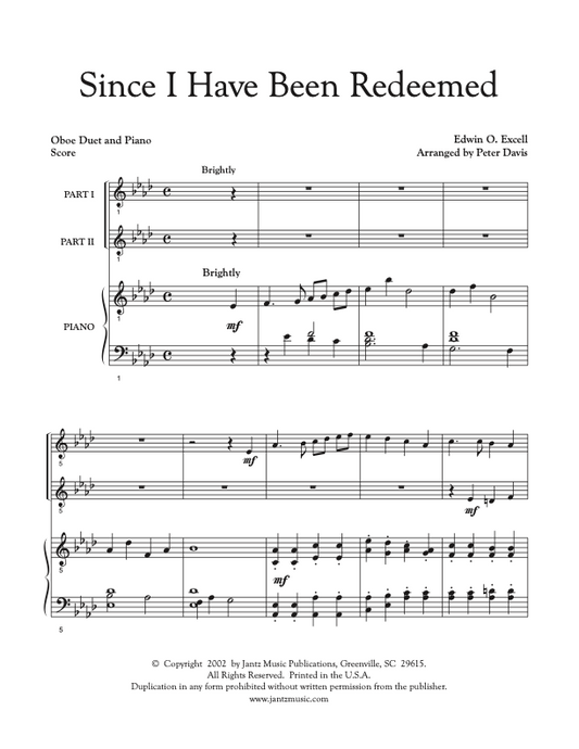 Since I Have Been Redeemed - Oboe Duet